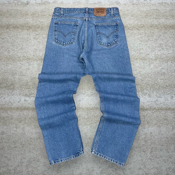 Vintage Orange Tab Levis Jeans 505 Straight Fit Medium Wash 100% Cotton 90s - Picture 1 of 5